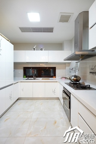 简约风格四房简洁冷色调豪华型140平米以上厨房橱柜图片
