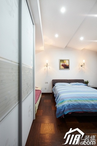 简约风格四房冷色调豪华型140平米以上卧室设计图