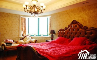 美式风格三居室古典富裕型120平米卧室床效果图