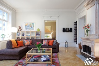 宜家风格公寓小清新富裕型客厅沙发图片
