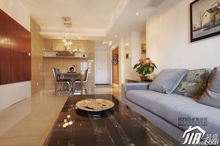 简约风格三居室大气白色富裕型100平米客厅茶几图片