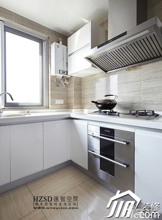简约风格三居室大气白色富裕型100平米厨房橱柜设计图纸
