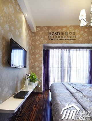 简约风格三居室大气白色富裕型100平米卧室装修图片