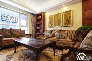 公寓时尚暖色调富裕型120平米客厅沙发背景墙沙发效果图