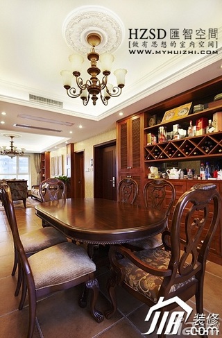 公寓时尚暖色调富裕型120平米餐厅餐桌效果图