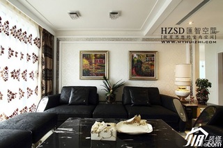 简约风格四房时尚冷色调豪华型140平米以上客厅沙发背景墙沙发图片