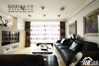 简约风格四房时尚冷色调豪华型140平米以上客厅沙发背景墙沙发图片