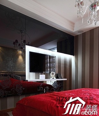 简约风格四房时尚冷色调豪华型140平米以上卧室装修图片
