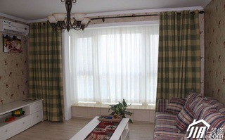 田园风格公寓温馨5-10万50平米客厅窗帘图片