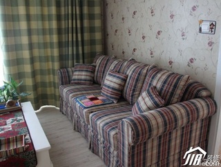 田园风格公寓温馨5-10万50平米客厅沙发效果图