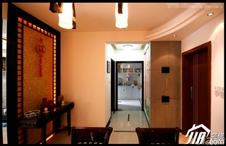 中式风格三居室富裕型过道装修图片
