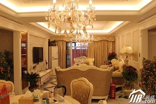 欧式风格三居室奢华暖色调10-15万130平米客厅灯具图片