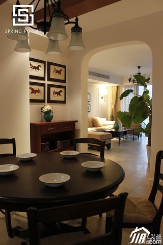 公寓米色140平米以上餐厅餐桌效果图