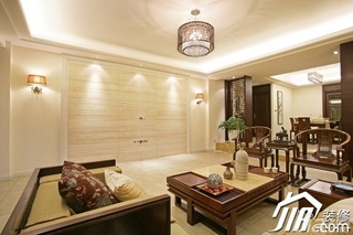 中式风格公寓富裕型140平米以上客厅灯具效果图