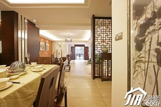 中式风格公寓富裕型140平米以上餐厅装修效果图