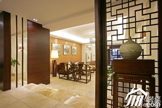 中式风格公寓富裕型140平米以上客厅隔断效果图
