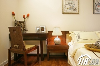 中式风格公寓富裕型140平米以上卧室床头柜图片