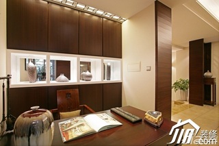 中式风格公寓富裕型140平米以上书房书桌效果图