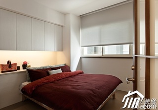 简约风格小户型时尚冷色调富裕型卧室卧室背景墙床效果图