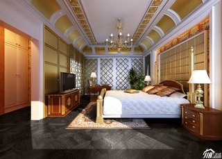 简约风格别墅奢华豪华型卧室床效果图