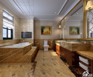 简约风格别墅奢华豪华型卫生间浴室柜效果图