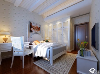 混搭风格四房以上温馨豪华型卧室卧室背景墙床图片