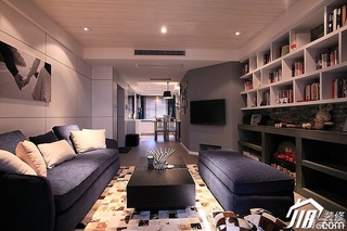 简约风格公寓冷色调富裕型客厅沙发效果图