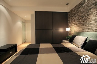 简约风格公寓冷色调富裕型卧室卧室背景墙衣柜设计