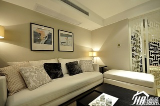 新中式风格二居室时尚富裕型客厅隔断沙发效果图