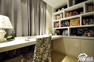 新中式风格二居室时尚富裕型书房书桌效果图