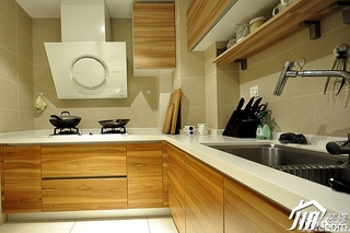 新中式风格二居室时尚富裕型厨房橱柜效果图