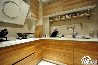 新中式风格二居室时尚富裕型厨房橱柜定制