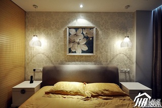 新中式风格二居室时尚富裕型卧室床效果图