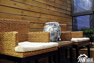 新中式风格二居室时尚原木色富裕型沙发图片