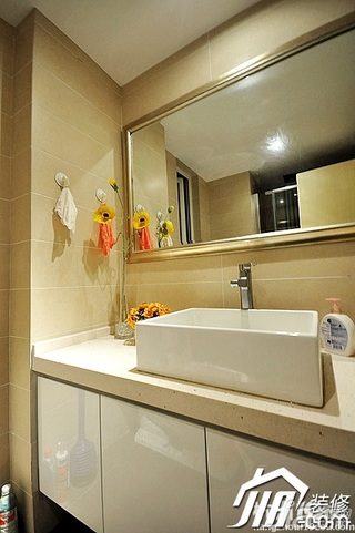 新中式风格二居室时尚富裕型卫生间洗手台效果图
