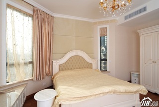 田园风格复式温馨富裕型卧室床效果图