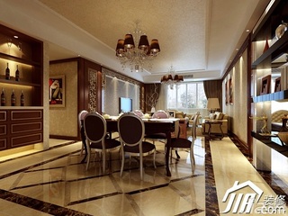 欧式风格三居室暖色调豪华型餐厅餐桌图片