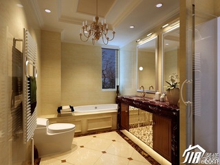 欧式风格三居室豪华型主卫浴室柜效果图
