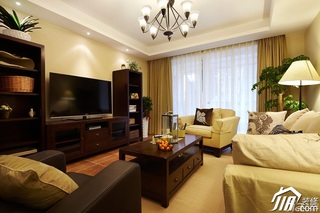 美式风格四房温馨富裕型140平米以上客厅电视柜效果图