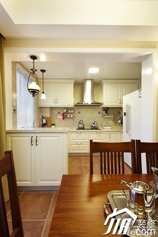 美式风格四房温馨富裕型140平米以上厨房橱柜安装图
