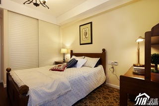 美式风格四房温馨富裕型140平米以上卧室床图片