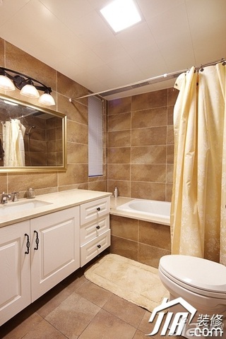 美式风格四房温馨富裕型140平米以上卫生间浴室柜效果图