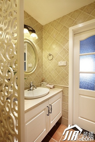 美式风格四房温馨富裕型140平米以上卫生间浴室柜效果图