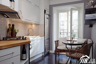 欧式风格二居室时尚富裕型厨房橱柜设计图纸