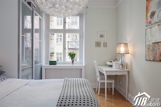 欧式风格公寓温馨白色富裕型卧室床效果图