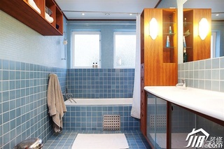 欧式风格公寓小清新白色富裕型卫生间洗手台效果图