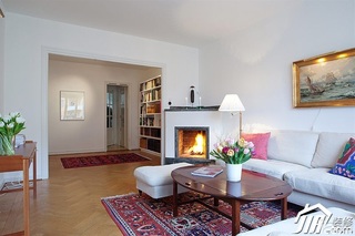 欧式风格小户型小清新白色富裕型客厅茶几图片