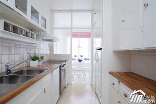 欧式风格小户型小清新白色富裕型厨房橱柜设计图
