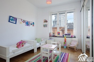 欧式风格别墅小清新白色富裕型140平米以上儿童房儿童床图片