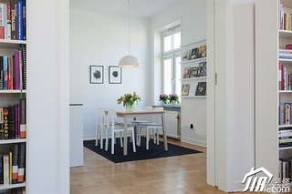 欧式风格别墅小清新白色富裕型140平米以上客厅餐桌效果图